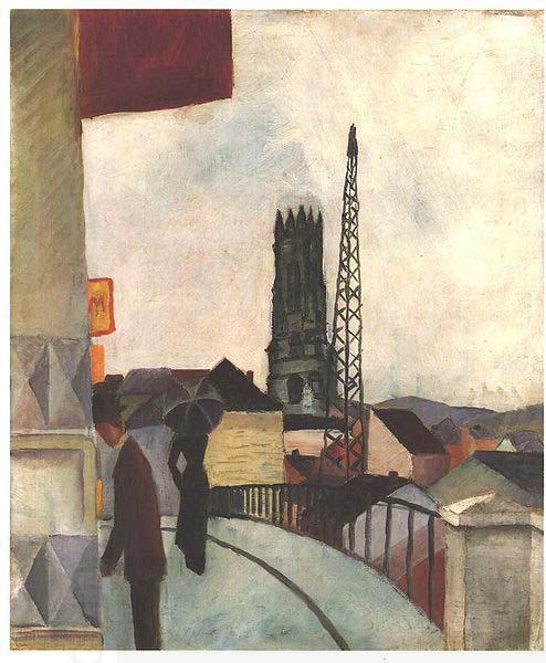 August Macke Catedral of Freiburg in the Switzerland oil painting picture